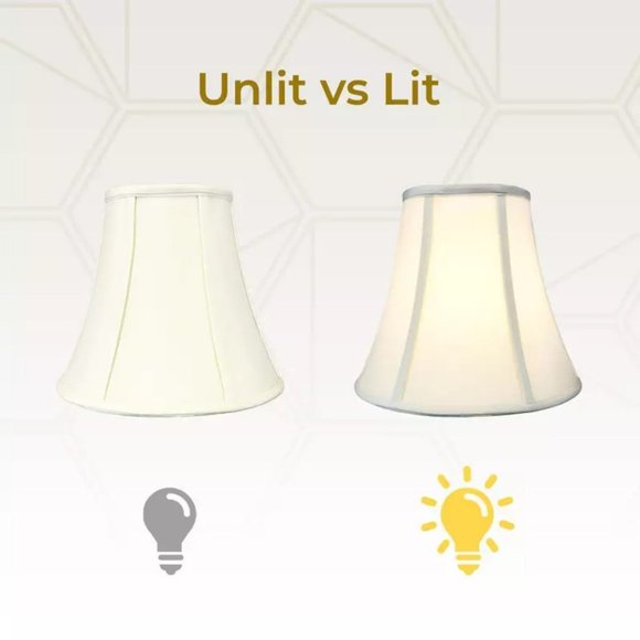 2 Ivory Bell Lamp Shades Linen Silk 12x6x9.5" by Royal Designs Inc - Picture 5 of 7